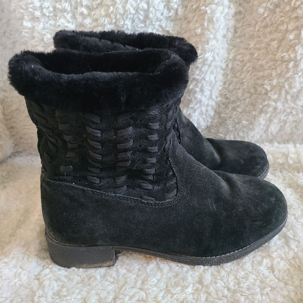 Abeo Bristol Black Suede Sheepskin Lined Boots